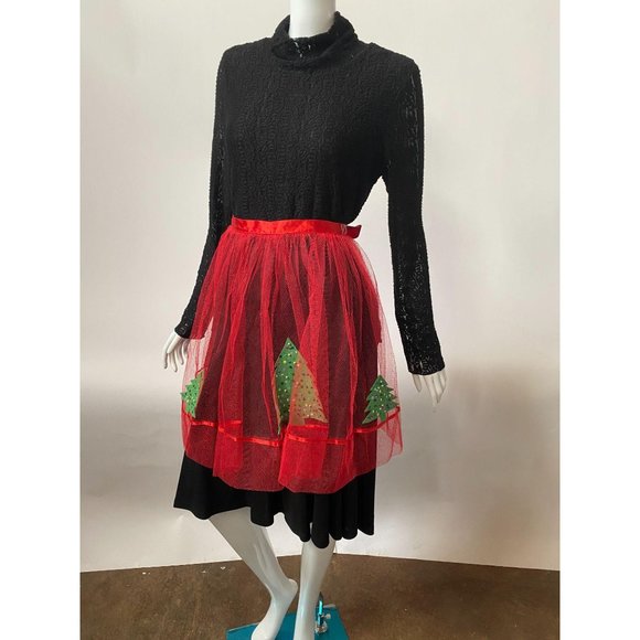 Vintage Handmade Holiday Apron - Picture 2 of 7